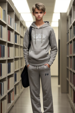 French teenager boy with  gray hair