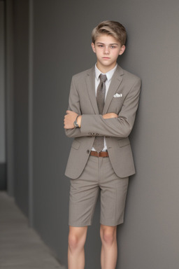 Canadian teenager boy with  gray hair