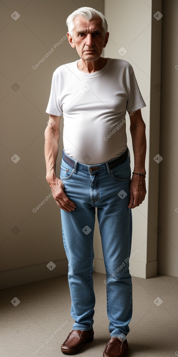 Serbian elderly male with  white hair