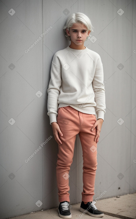 Uruguayan teenager boy with  white hair