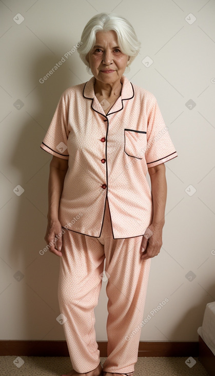 Brazilian elderly female with  white hair