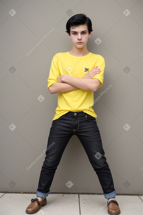 Slovenian teenager boy with  black hair