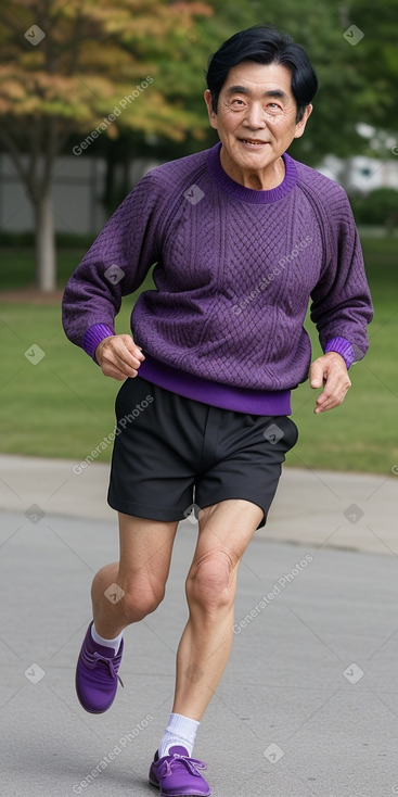 Korean elderly male with  black hair