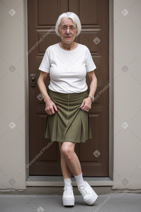 Swiss elderly female with  white hair