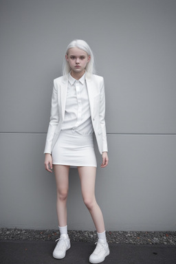 Icelandic teenager girl with  white hair