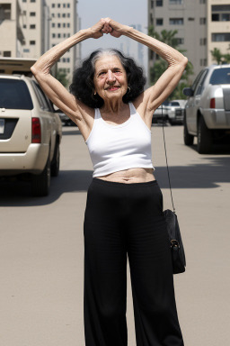 Israeli elderly female with  black hair