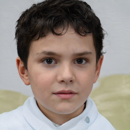 Neutral white child male with short  brown hair and brown eyes