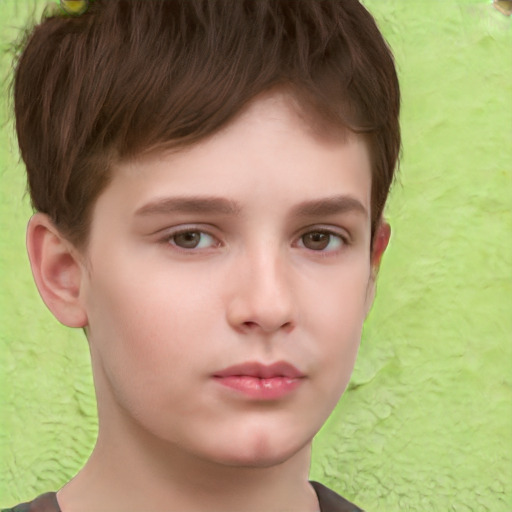 Neutral white child male with short  brown hair and brown eyes