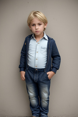 Uruguayan child boy with  blonde hair