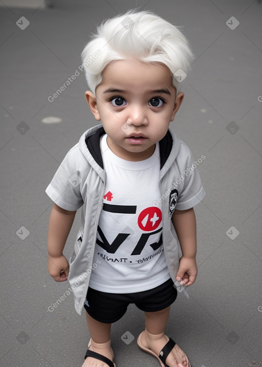 Kuwaiti infant boy with  white hair