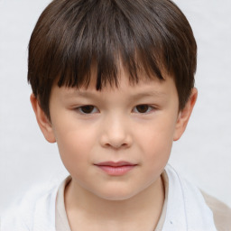 Neutral white child male with short  brown hair and brown eyes