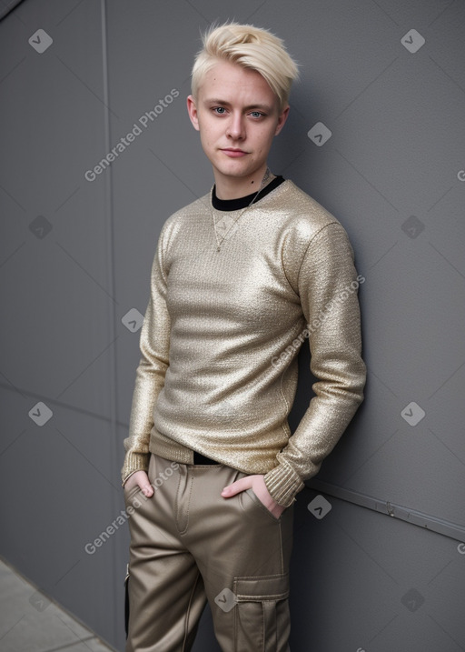 Danish adult non-binary with  blonde hair