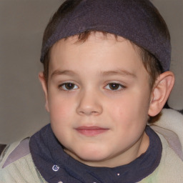 Neutral white child male with short  brown hair and brown eyes