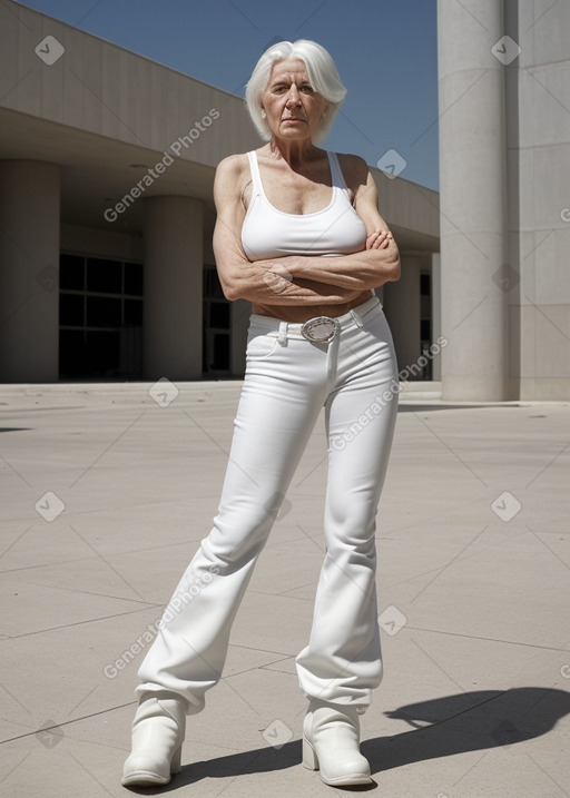 Israeli elderly female with  white hair