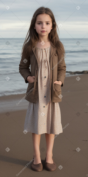 Argentine child female with  brown hair