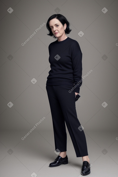 Irish middle-aged non-binary with  black hair