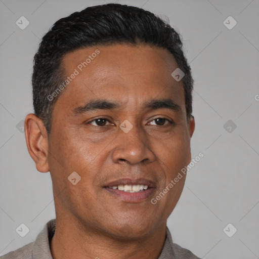 Neutral black young-adult male with short  brown hair and brown eyes