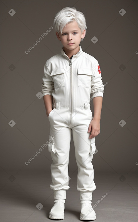 Canadian child boy with  white hair