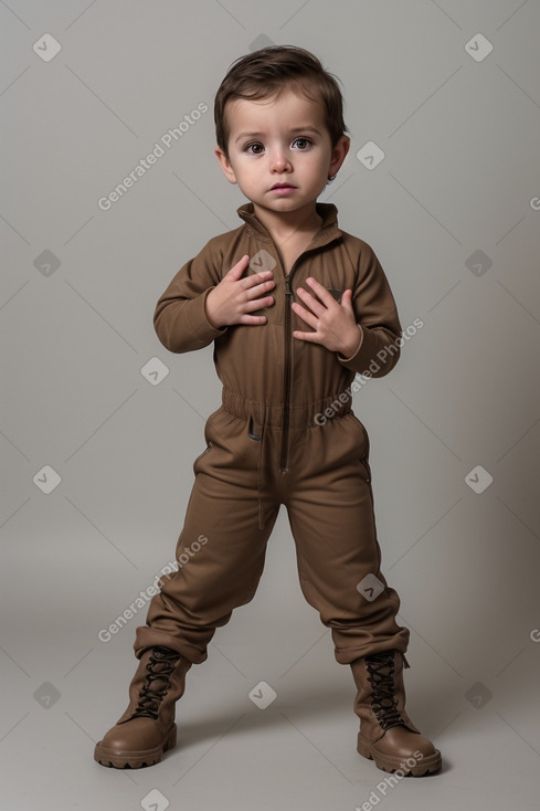 Costa rican infant boy with  brown hair