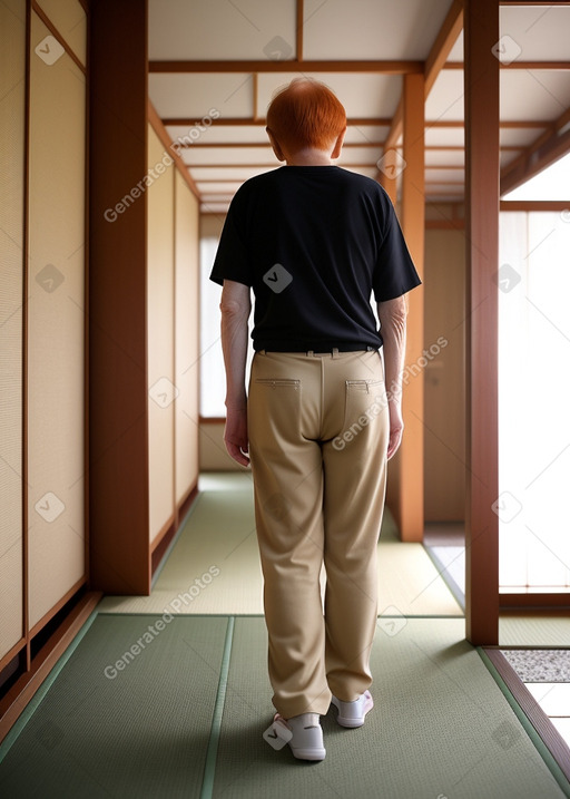 Japanese elderly male with  ginger hair