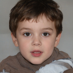 Neutral white child male with short  brown hair and brown eyes