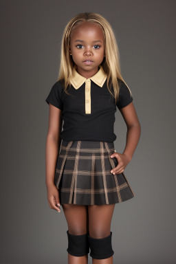 African american child female with  blonde hair