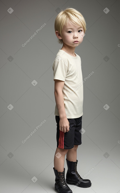 Japanese child boy with  blonde hair