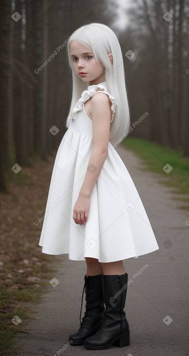 Latvian child girl with  white hair