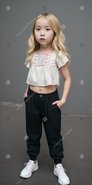 Chinese child girl with  blonde hair