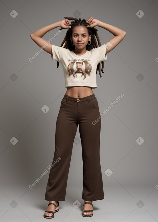 Honduran young adult female with  brown hair