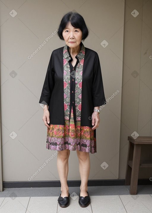 Korean elderly female with  black hair