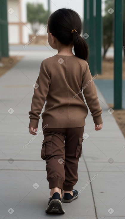 Uzbek infant girl with  brown hair