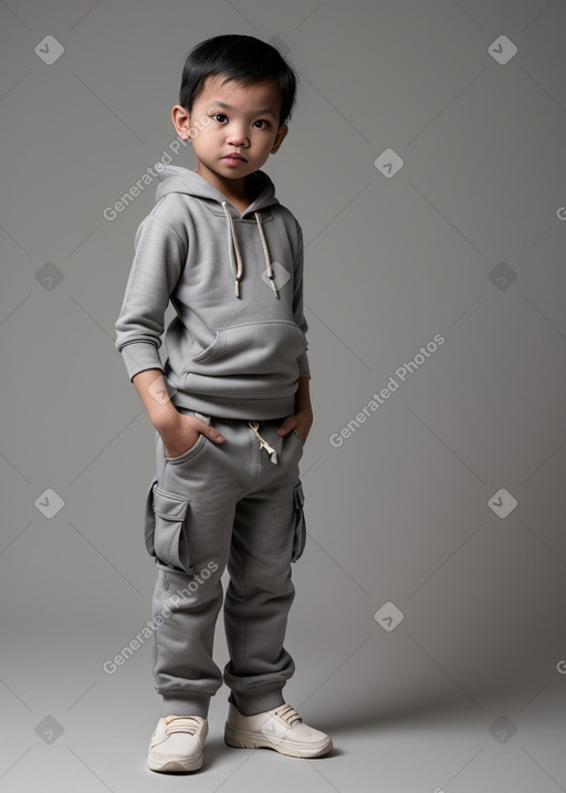 Malaysian infant boy with  gray hair