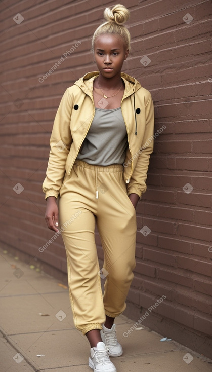 Zambian teenager boy with  blonde hair