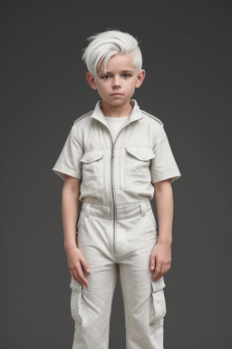 British child boy with  white hair