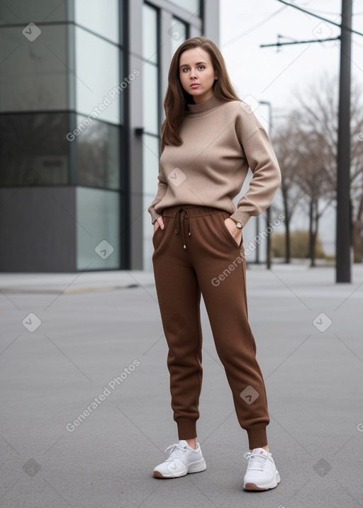 Caucasian adult female with  brown hair