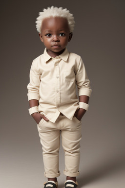 African infant boy with  white hair