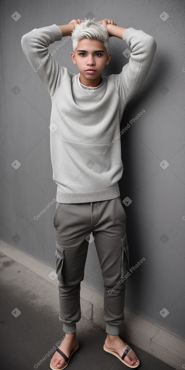 Venezuelan teenager male with  white hair