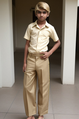 Indian teenager boy with  blonde hair