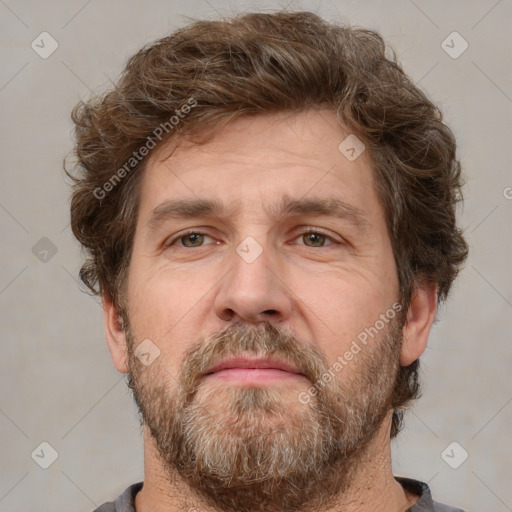 Neutral white adult male with short  brown hair and brown eyes