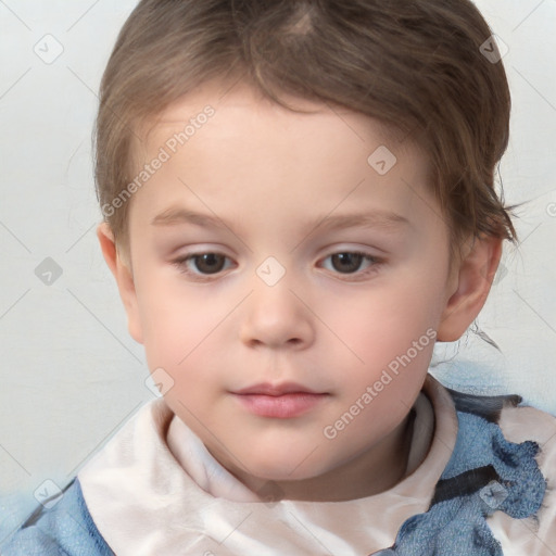 Neutral white child male with short  brown hair and brown eyes