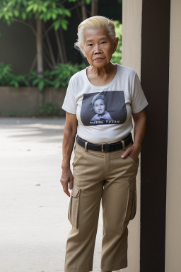 Filipino elderly female with  blonde hair