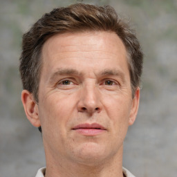 Neutral white adult male with short  brown hair and brown eyes