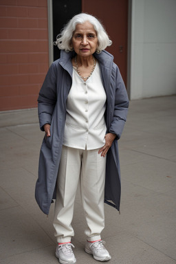 Indian elderly female with  white hair