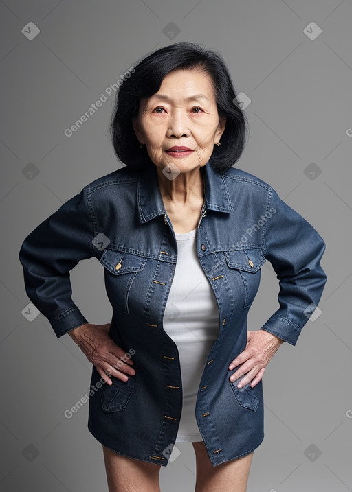 Chinese elderly female with  black hair