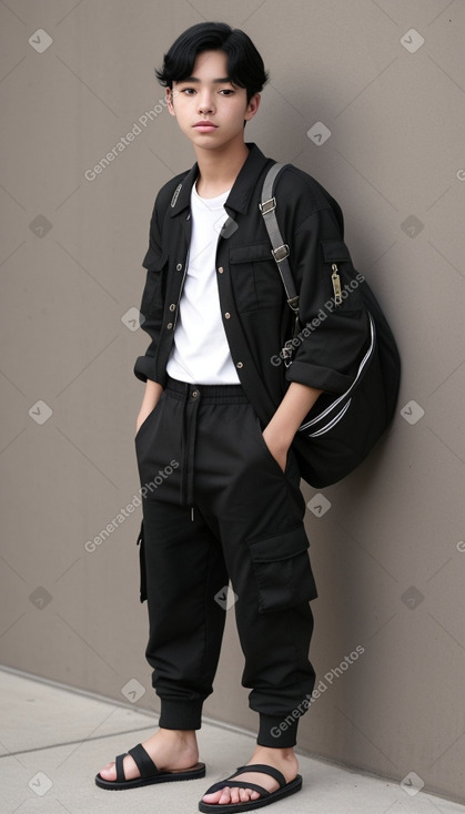 South korean teenager boy with  black hair