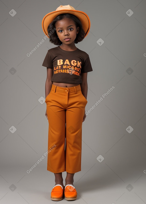 African american child female with  brown hair