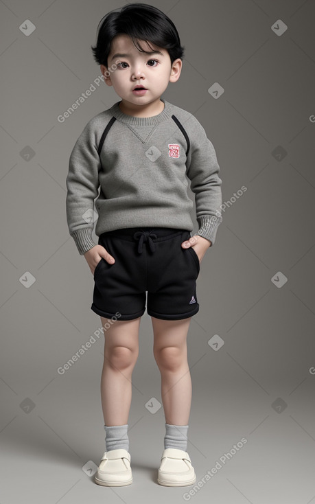 South korean infant boy with  black hair