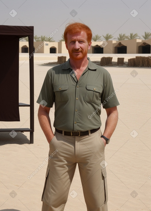 Emirati middle-aged male with  ginger hair