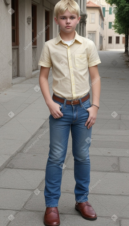 Croatian teenager boy with  blonde hair